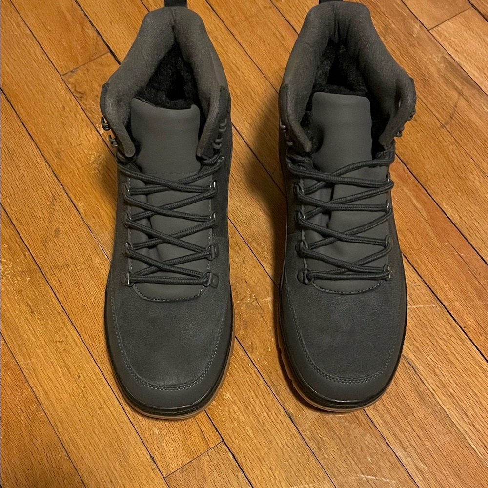 Men's Charcoal Lace-Up Boots